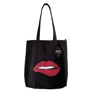 Yazbukey x Shu Uemura Tote Bag, Black with Lips Graphic